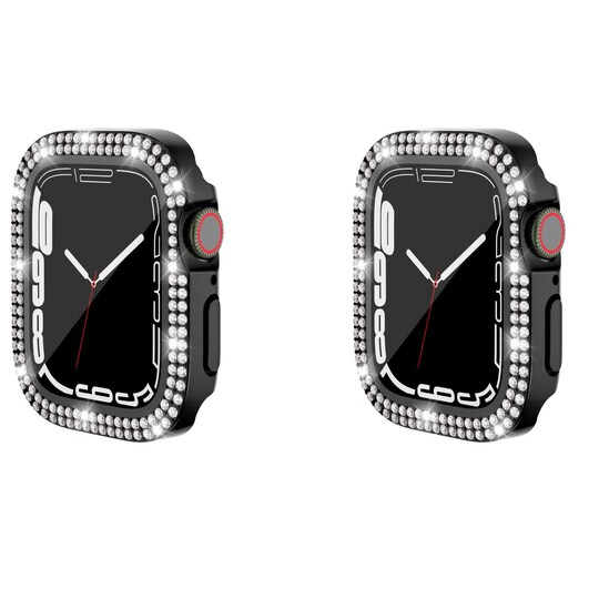 INF 2-Pack-deksel med skjermbeskytter for Apple Watch iWatch 3 svart 40 mm
