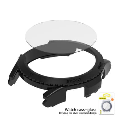 Veske og skjermbeskytter til Samsung Galaxy Watch 4 Classic 42mm Sort
