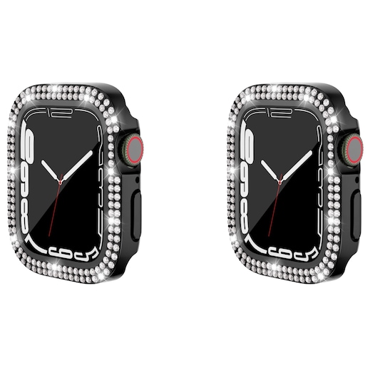 INF 2-Pack-deksel med skjermbeskytter for Apple Watch iWatch 3 svart 41 mm