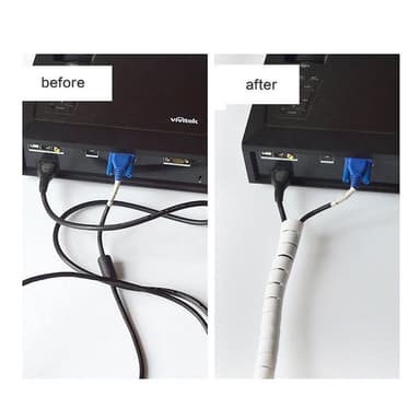 Cable Wrap Cable Management Sleeve 3-pack Hvit