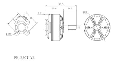 XNOVA 2207 Freestyle Hardline V2 2450KV 1pcs