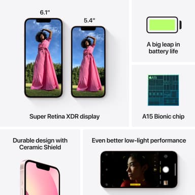 iPhone 13 – 5G smarttelefon 128GB Rosa