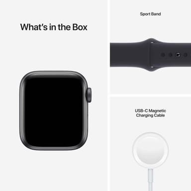 Apple Watch SE 40 mm GPS (stellargrå alu/midnatt sportsreim)