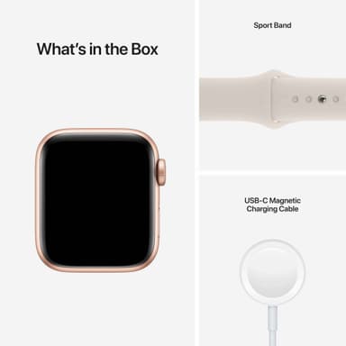 Apple Watch SE 40 mm GPS (gullfarget alu/stjernelys sportsreim)