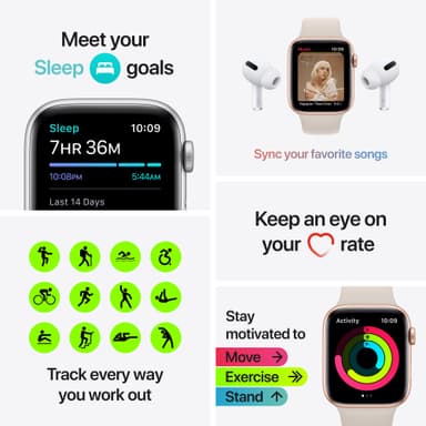 Apple Watch Nike SE 40mm GPS (grå alu/sort sportsreim)