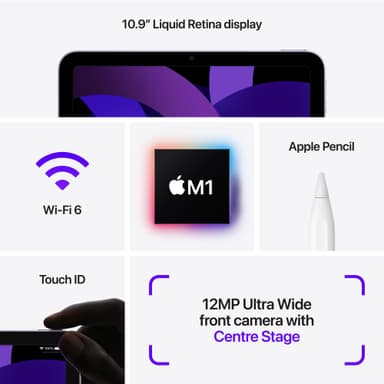 iPad Air 2022 64 GB WiFi (lilla)