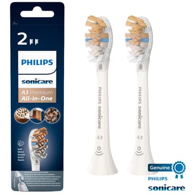 Philips Sonicare tannbørstehoder HX909210 (hvit, 2-pakning)