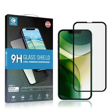 Temperert skjermbeskyttelse med svart ramme til iPhone 13 Pro Max