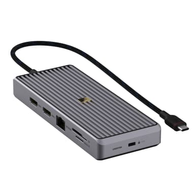 Unisynk 12 port 8K 100W USB-C hub (grå)