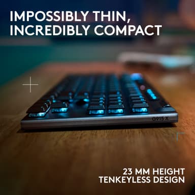 Logitech G915 X Lightspeed TKL Wireless Clicky gamingtastatur (sort)