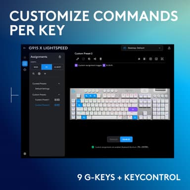 Logitech G915 X Lightspeed Wireless Tactile gamingtastatur (hvit)