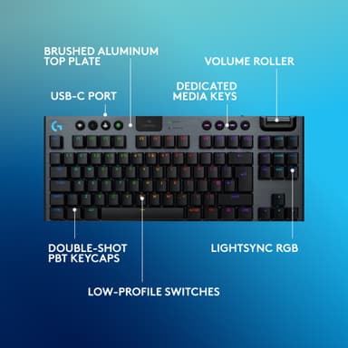 Logitech G915 X Lightspeed TKL Wireless Clicky gamingtastatur (sort)