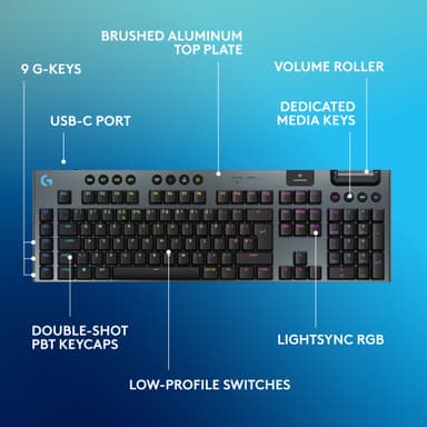 Logitech G915 X Lightspeed Wireless Clicky gamingtastatur (sort)