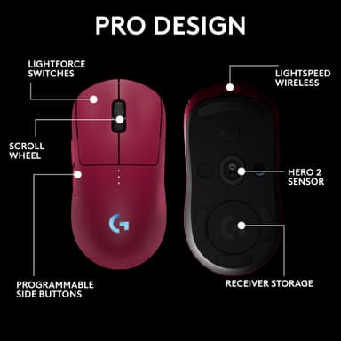 Logitech G PRO 2 LIGHTSPEED gamingmus (rosa)
