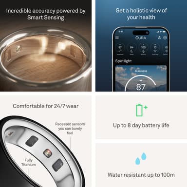 Oura Ring smarttring 4 størrelse 4 (Black)