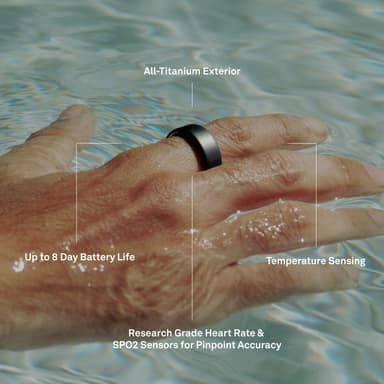 Oura Ring smarttring 4 størrelse 6 (Stealth)