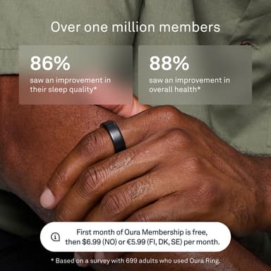 Oura Ring smarttring 4 størrelse 15 (Stealth)