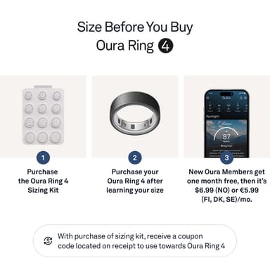 Oura Ring smarttring 4 størrelse 15 (Stealth)
