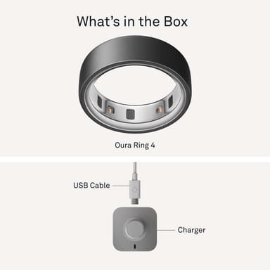 Oura Ring smarttring 4 størrelse 6 (Stealth)