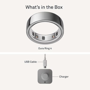 Oura Ring smarttring 4 størrelse 15 (Silver)