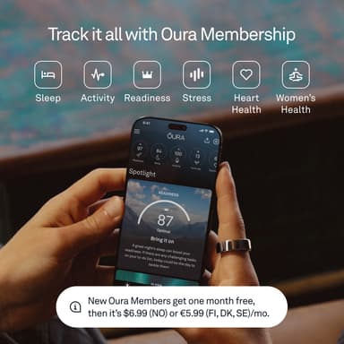 Oura Ring smarttring 4 størrelse 15 (Silver)