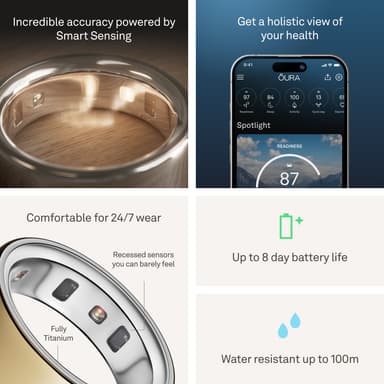 Oura Ring smarttring 4 størrelse 4 (Gold)