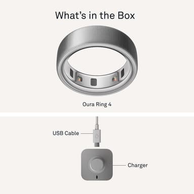 Oura Ring smarttring 4 størrelse 14 (Brushed Silver)