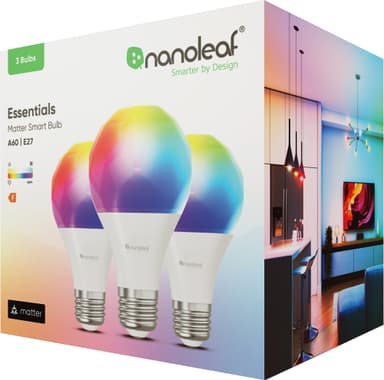 Nanoleaf Essentials Matter smart LED-pære 9W E27 (3-pk)