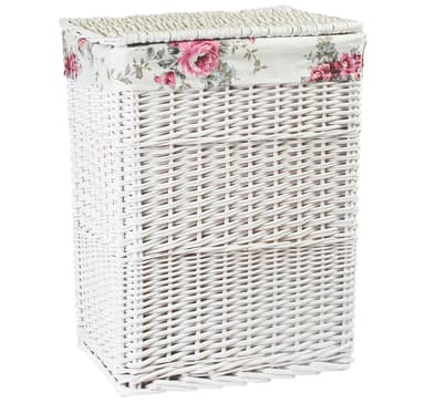 Skittentøyskurv MAX-1, 45x33xH59cm, vevd, farge: hvit, med stoff