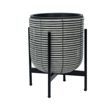 Plantekasse FLETT med stativ 30x30xH38cm, grå