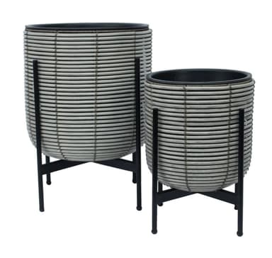 Plantekasse FLETT med stativ 30x30xH38cm, grå