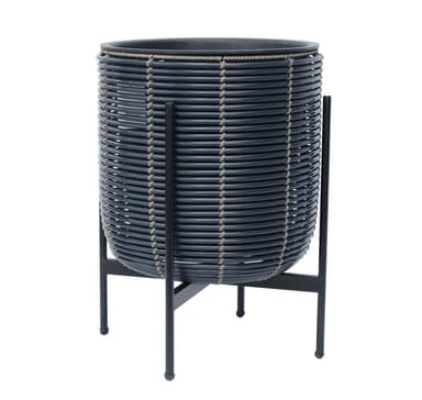 Plantekasse FLETT med stativ 38x38xH49cm, blåsvart