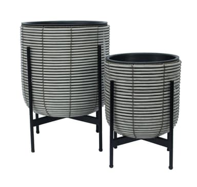 Plantekasse FLETT med stativ 38x38xH49cm, grå