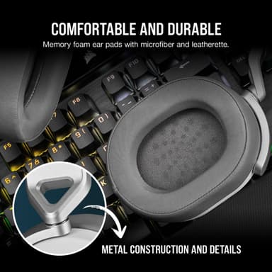 Corsair HS65 surround gaming headset (hvit)