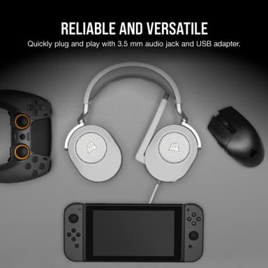 Corsair HS65 surround gaming headset (hvit)