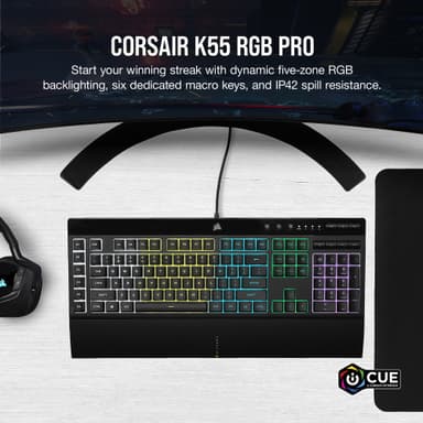 Corsair K55 RGB PRO gamingtastatur (nordisk oppsett)