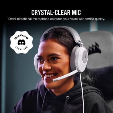 Corsair HS65 surround gaming headset (hvit)