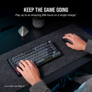 Corsair K65 Plus gamingtastatur (sort, grå)