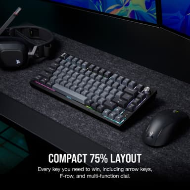 Corsair K65 Plus gamingtastatur (sort, grå)