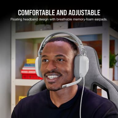 Corsair HS80 RGB USB gaming headset (hvit)