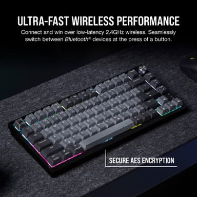 Corsair K65 Plus gamingtastatur (sort, grå)
