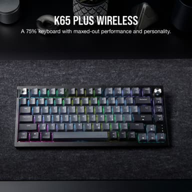Corsair K65 Plus gamingtastatur (sort, grå)