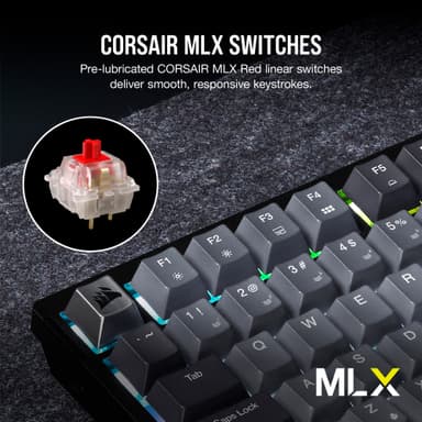 Corsair K65 Plus gamingtastatur (sort, grå)