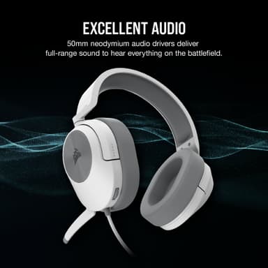 Corsair HS55 stereo gaming headset (hvit)