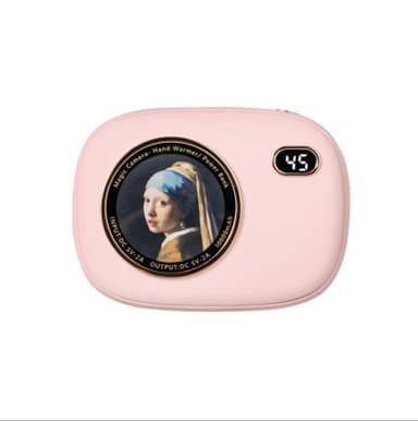 Power Bank og håndvarmer rosa 10000mAh