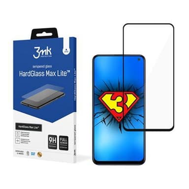 3MK Samsung Galaxy F52 5G HG Max Lite Svart, Høyeste ripebestandighet 9H  Høy styrke  Perfekt fargegjengivelse  Enkel montering