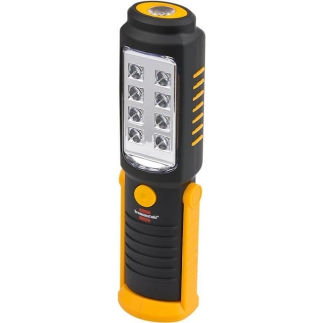 brennenstuhl Bærbart inspeksjons-LED-lys med 8 + 1 lyssterke SMD-LED (batteridrevet, brennetid maks. 10 timer, roterbar krok, magnet)