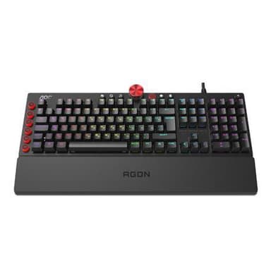 AOC Gaming Keyboard AGON AGK700 RGB LED-lys, QWERTY, Sort, Kablet, USB, CHERRY MX RED