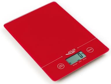 Adler Kjøkkenvekter AD 3138 Maksimal vekt (kapasitet) 5 kg, eksamen 1 g, rød