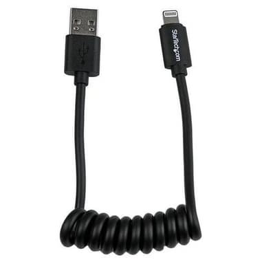 StarTech.com USBCLT30CMB, 0,3 m, Lightning, USB A, Hankjønn, Hankjønn, Sort